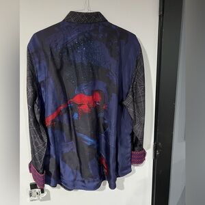 Robert Graham Limited Edition USA Flip Cuff Shirt 2XL WallCrawler NWT Silk